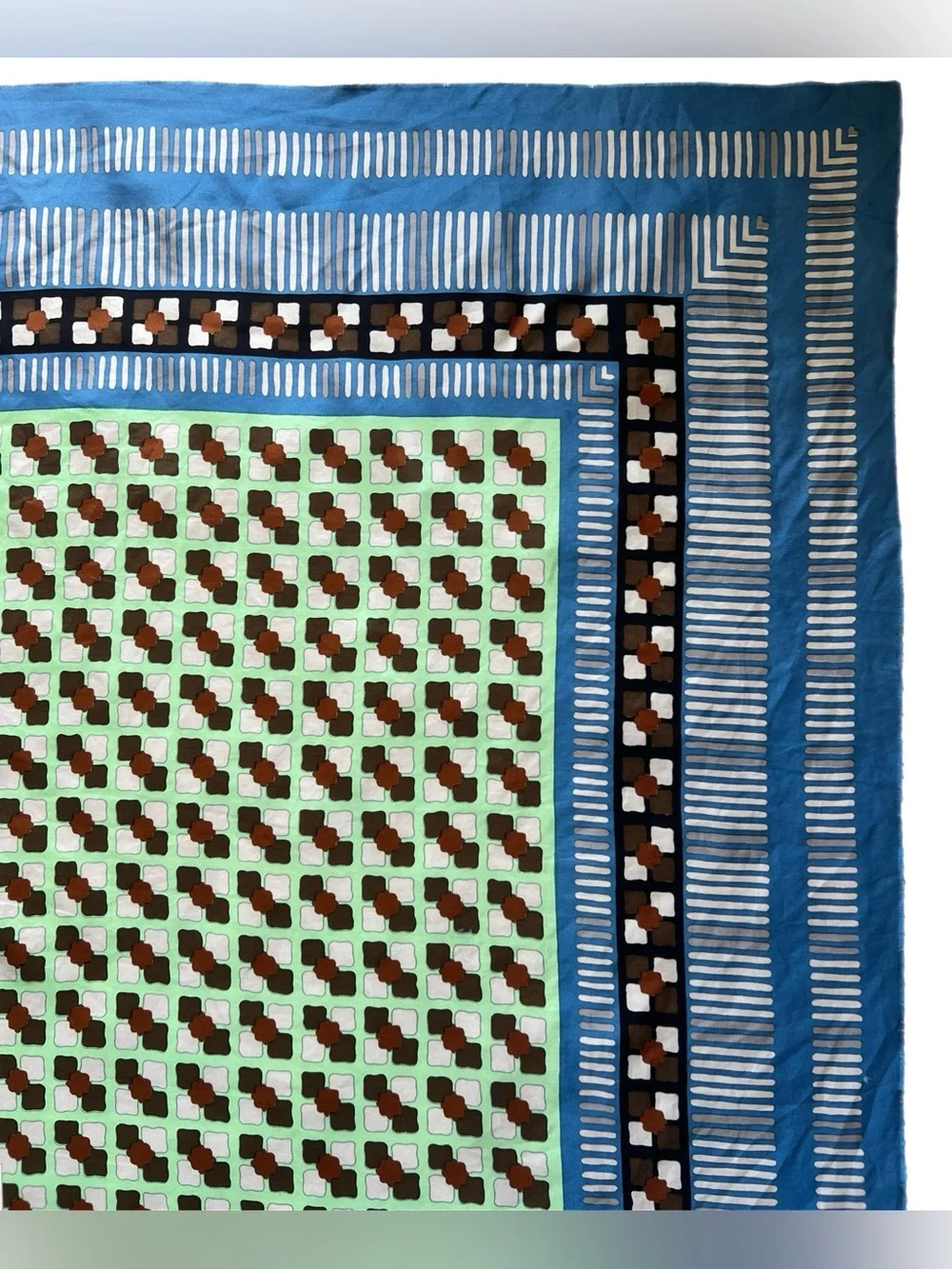 RARE 70s Yves Saint Laurent YSL Vintage Silk Scarf Geometric Mod Print 34”x34”